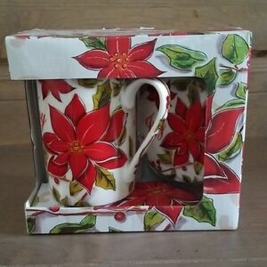 Kent Pottery Poinsettia Mug Set